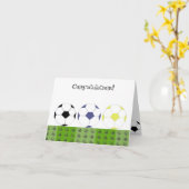 Fußball-Balls - Glückwünsche Karte (Gelbe Blume)