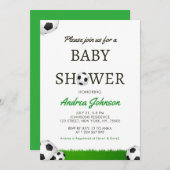 Fußball Balls & Grass Athletic Sports Babydusche Save The Date (Vorne/Hinten)