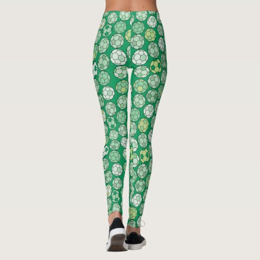 Fußball-Balls grün Leggings (Rückseite)