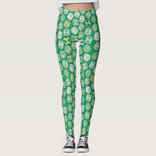 Fußball-Balls grün Leggings (Vorderseite)