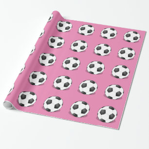 Fußball-Balls im rosa Hintergrund Geschenkpapier