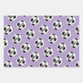 Fußball Balls Kinder Name Lila Weihnachten Geschenkpapier Set (Vorderseite 3)