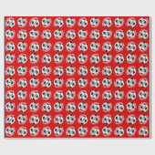 Fußball Balls Kinder Name Red Christmas Geschenkpapier (Flach)