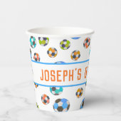 Fußball-Balls-Kindergeburtstag Pappbecher (Vorderseite)