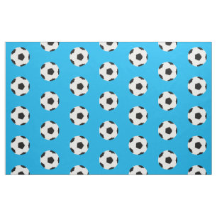 Fußball-Balls-Muster auf hellblau Stoff