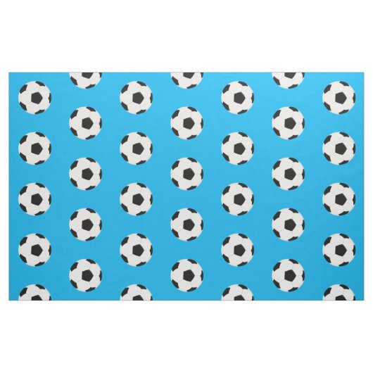 Fußball-Balls-Muster auf hellblau Stoff (Fat Quarter (45,7 x 55,9 cm))