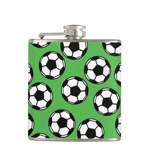 Fußball-Balls-Muster Flachmann (Vorderseite)