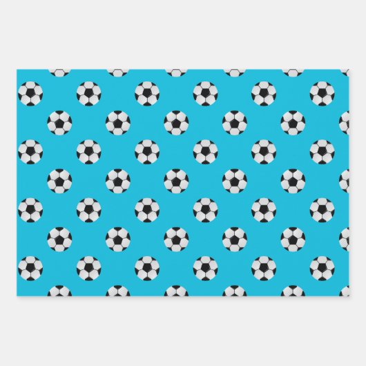 Fußball-Balls-Muster Geschenkpapier Set (Vorderseite 3)