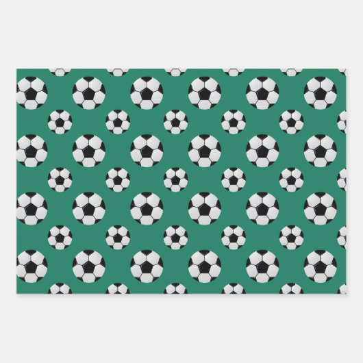 Fußball-Balls-Muster Geschenkpapier Set (Vorderseite)