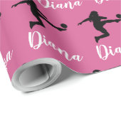 Fußball Balls Name Weihnachtsfeier Fußball Geschenkpapier (Rolleneckpunkt)