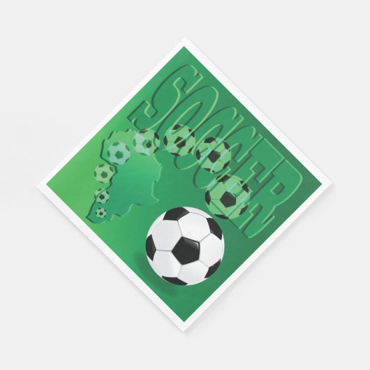 Fußball-Balls Papier Napkins Serviette (Ecke)