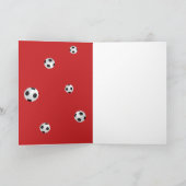Fußball Balls Rot Danke, Coach Foto Dankeskarte (Innenseite)