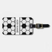 Fußball-Balls Schwarz-Weiß-Custom Gepäckanhänger (Vorderseite horizontal)