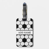 Fußball-Balls Schwarz-Weiß-Custom Gepäckanhänger (Rückseite vertikal)