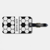 Fußball-Balls Schwarz-Weiß-Custom Gepäckanhänger (Rückseite horizontal)