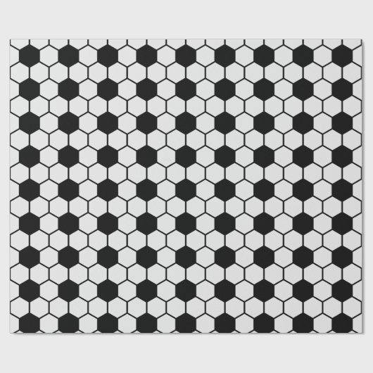 Fußball-Balls Schwarz-Weiß-Custom Geschenkpapier (Flach)