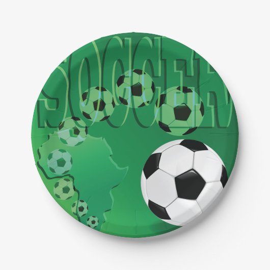 Fußball-Balls-Teller Pappteller (Vorderseite)