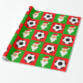 Fußball-Balls & Weihnachtszeit Rote und grüne Weih Geschenkpapier (Ungerollt)