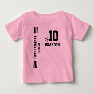 Fußball-Banner Pink personalisiert Player Sport Baby T-shirt