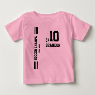 Fußball-Banner Pink personalisiert Player Sport Baby T-shirt