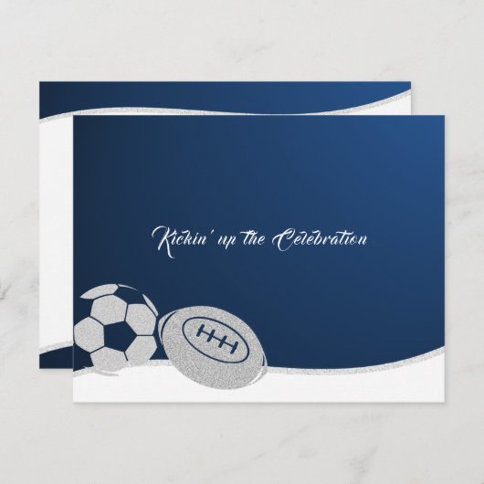Fußball Bar Mitzvah Empfang Card Einladung (Vorne/Hinten)
