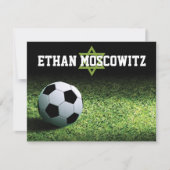 Fußball Bar Mitzvah Flat Vielen Dank Dankeskarte (Vorderseite)