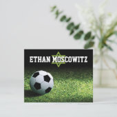 Fußball Bar Mitzvah Flat Vielen Dank Dankeskarte (Stehend Vorderseite)