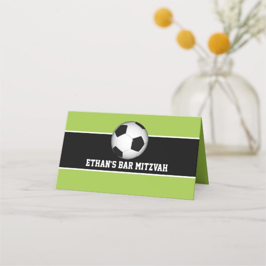 Fußball-Bar Mitzvah ist geflogen Platzkarte (Rückseite)