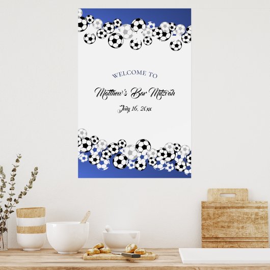 Fußball Bar Mitzvah Willkommen Poster (Küche)