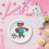 Fußball-Bären spielen Fußball im Sportraum Pappteller (Party)