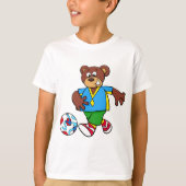 Fußball-Bären spielen Fußball im Sportraum T-Shirt (Vorderseite)