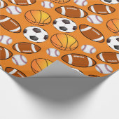 Fußball-Baseball-Basketball-Muster Geschenkpapier (Ecke)