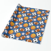 Fußball-Baseball Basketball-Muster Geschenkpapier (Ungerollt)