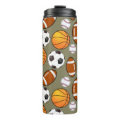 Fußball Baseball Basketball Sport Muster Thermosbecher (Vorderseite)