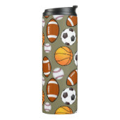 Fußball Baseball Basketball Sport Muster Thermosbecher (Nach links gedreht)