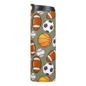 Fußball Baseball Basketball Sport Muster Thermosbecher (Nach rechts gedreht)