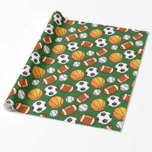 Fußball Baseball Basketball Sportsthema Geschenkpapier