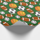 Fußball Baseball Basketball Thema Sport Geschenkpapier (Ecke)