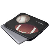 Fußball-Baseball-Name Monogram-Laptop-Fall Laptopschutzhülle (Vorne Knopf)