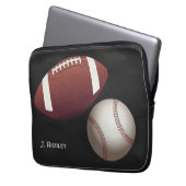 Fußball-Baseball-Name Monogram-Laptop-Fall Laptopschutzhülle (Vorderseite Links)