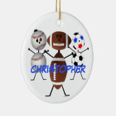 Fußball Baseball Soccer CUSTOM Cartoon Keramik Ornament (Rechts)