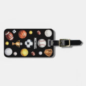Fußball-Baseball zum Thema Mustersport Gepäckanhänger (Vorderseite horizontal)