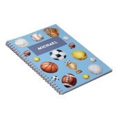 Fußball-Baseball zum Thema Mustersport Notizblock (Rechte Seite)