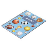 Fußball-Baseball zum Thema Mustersport Notizblock (Linke Seite)