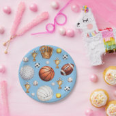 Fußball-Baseball zum Thema Mustersport Pappteller (Party)