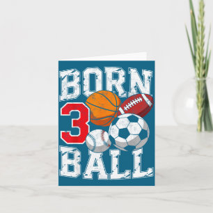 Fußball Basketball 3. Geburtstag Junge geboren Karte