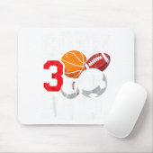 Fußball Basketball 3. Geburtstag Junge geboren Mousepad (Mit Mouse)