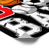 Fußball Basketball 3. Geburtstag Junge geboren Poster (Ecke)