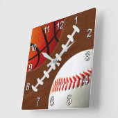 Fußball, Basketball-Baseball trägt Wanduhr zur (Winkel)