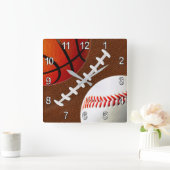 Fußball, Basketball-Baseball trägt Wanduhr zur (Zuhause)